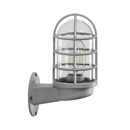 Mathilde Capsule Wall Lamp with Transparent Glass and Wire Cage