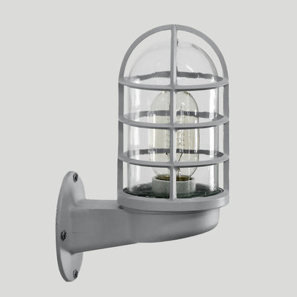 Mathilde Capsule Wall Lamp with Transparent Glass and Wire Cage