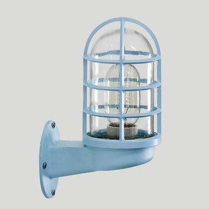 Amélie Industrial Glass Cage Wall Lamp Pink/Blue/Rust