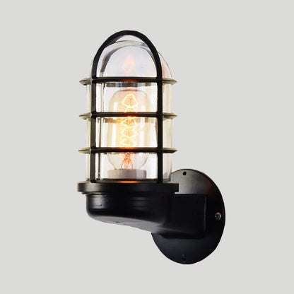 Amélie Industrial Glass Cage Wall Lamp Pink/Blue/Rust