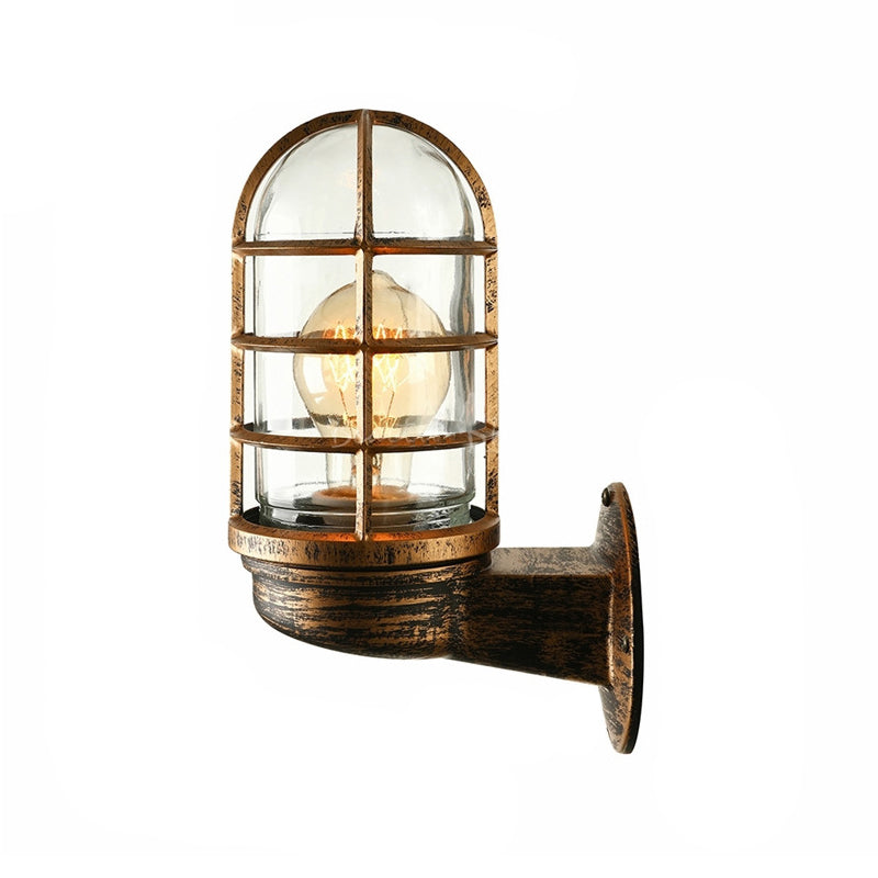 Amélie Industrial Glass Cage Wall Lamp Pink/Blue/Rust