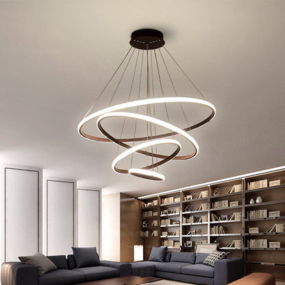 Colette Tiered Acrylic LED Pendant Chandelier in White Coffee