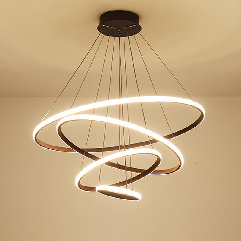 Colette Tiered Acrylic LED Pendant Chandelier in White Coffee