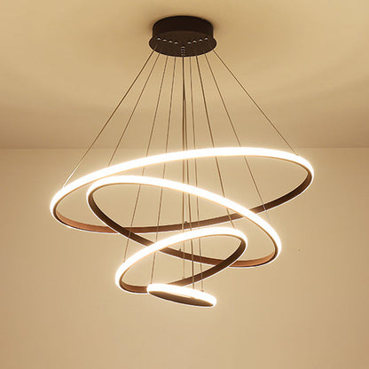 Colette Tiered Acrylic LED Pendant Chandelier in White Coffee