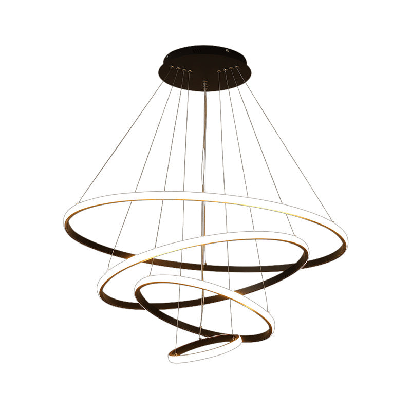 Colette Tiered Acrylic LED Pendant Chandelier in White Coffee