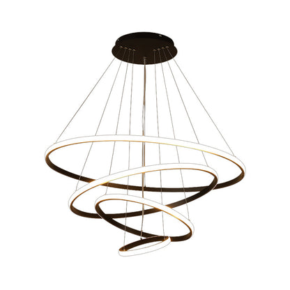 Colette Tiered Acrylic LED Pendant Chandelier in White Coffee