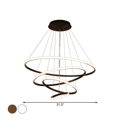 Colette Tiered Acrylic LED Pendant Chandelier in White Coffee