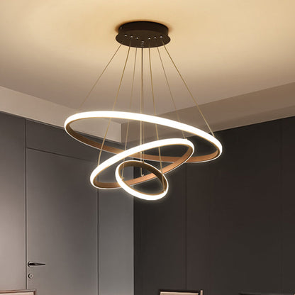 Colette Tiered Acrylic LED Pendant Chandelier in White Coffee