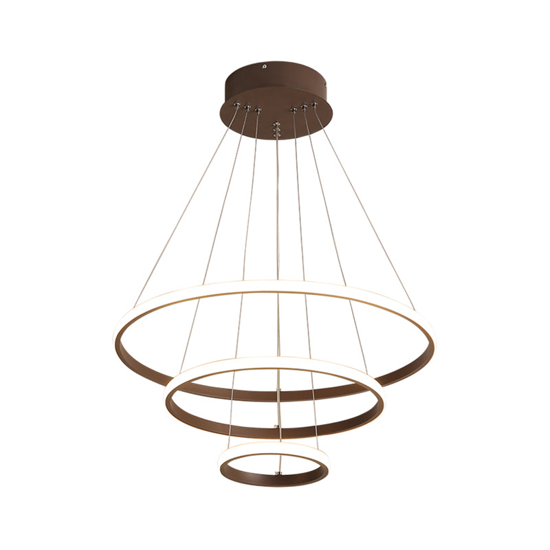 Colette Tiered Acrylic LED Pendant Chandelier in White Coffee