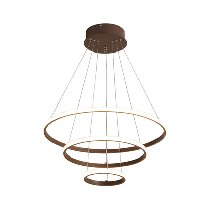 Colette Tiered Acrylic LED Pendant Chandelier in White Coffee