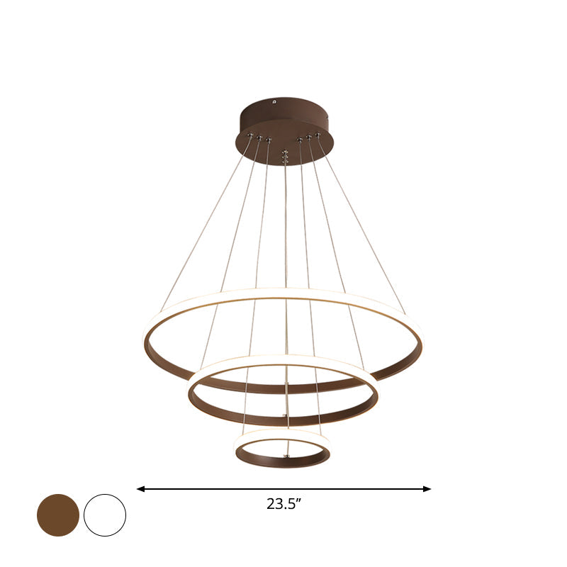 Colette Tiered Acrylic LED Pendant Chandelier in White Coffee