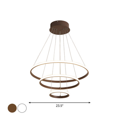Colette Tiered Acrylic LED Pendant Chandelier in White Coffee