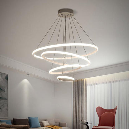 Colette Tiered Acrylic LED Pendant Chandelier in White Coffee