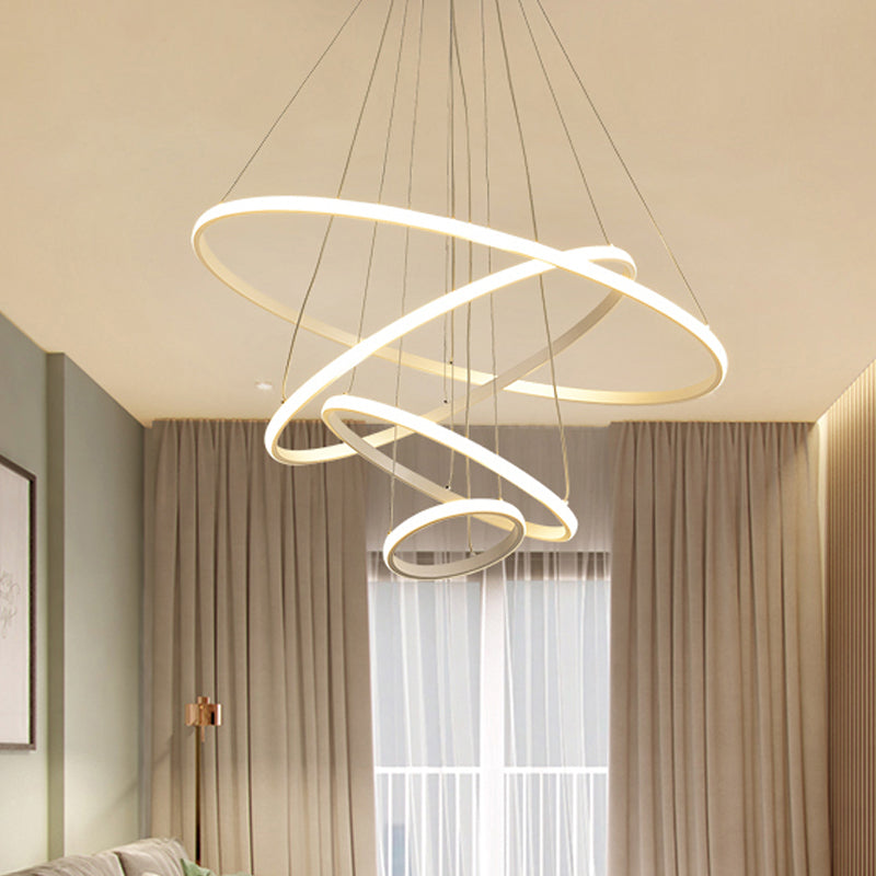 Colette Tiered Acrylic LED Pendant Chandelier in White Coffee