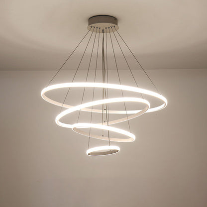 Colette Tiered Acrylic LED Pendant Chandelier in White Coffee