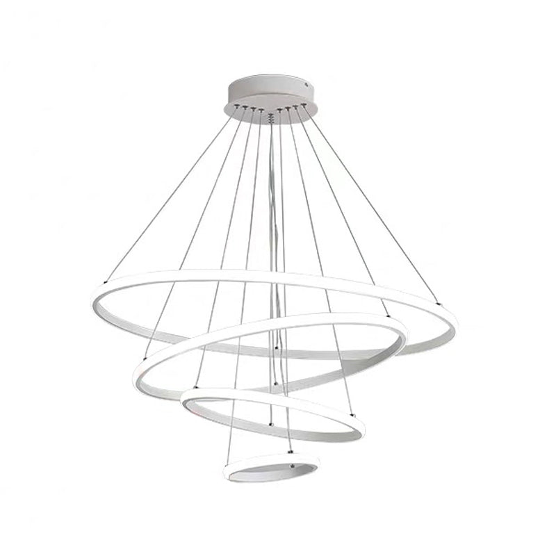 Colette Tiered Acrylic LED Pendant Chandelier in White Coffee