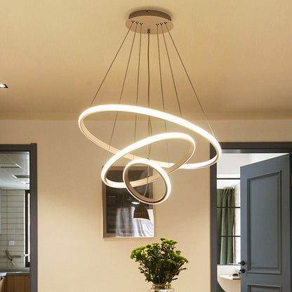 Colette Tiered Acrylic LED Pendant Chandelier in White Coffee