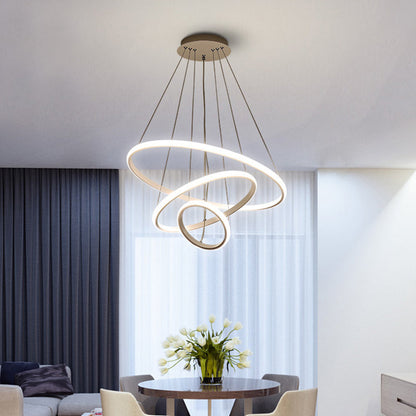 Colette Tiered Acrylic LED Pendant Chandelier in White Coffee