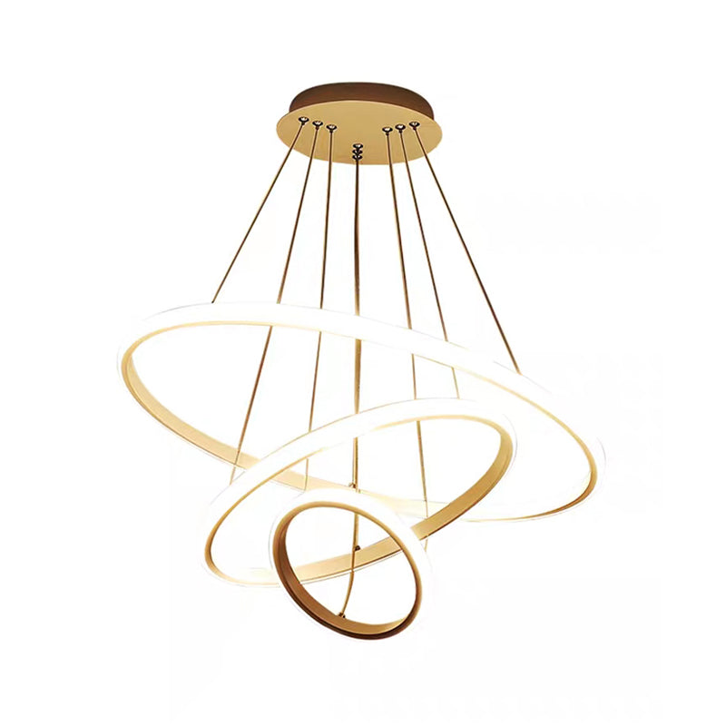 Colette Tiered Acrylic LED Pendant Chandelier in White Coffee