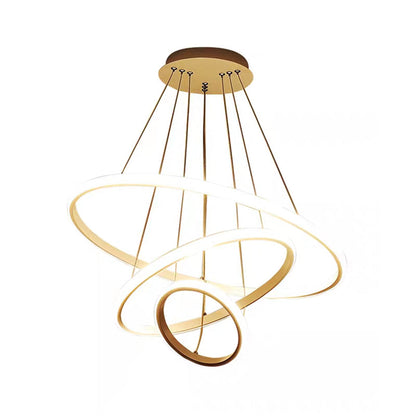 Colette Tiered Acrylic LED Pendant Chandelier in White Coffee