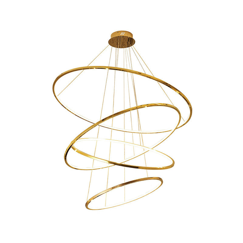 Camille Gold LED Ring Tiered Chandelier Modern Pendant Light