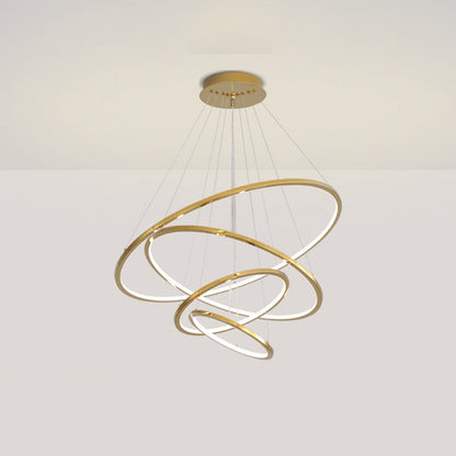 Camille Gold LED Ring Tiered Chandelier Modern Pendant Light