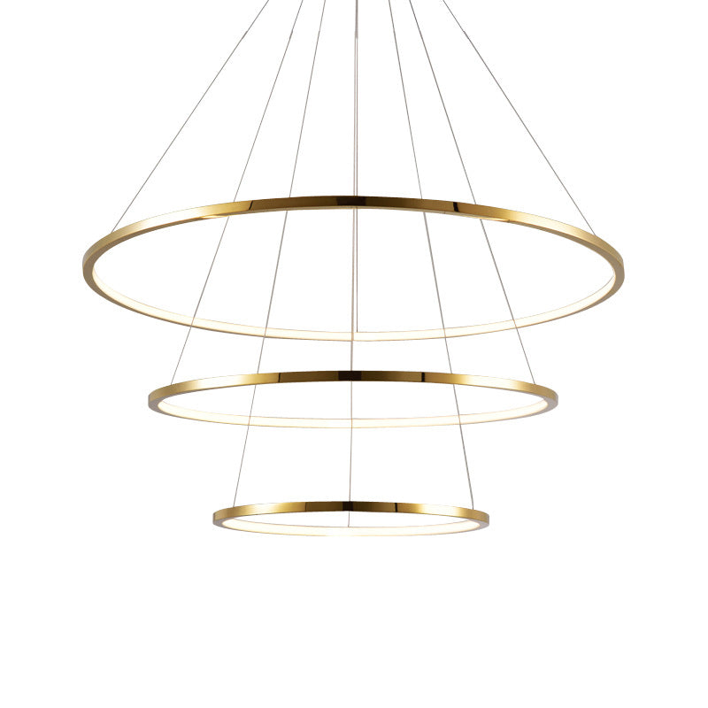 Camille Gold LED Ring Tiered Chandelier Modern Pendant Light
