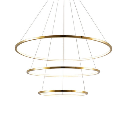 Camille Gold LED Ring Tiered Chandelier Modern Pendant Light