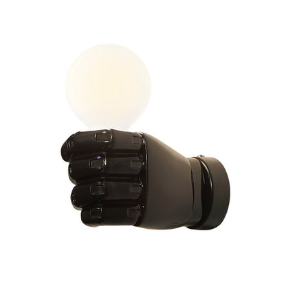 Océane Fist Art Deco Wall Sconce Resin Black/White