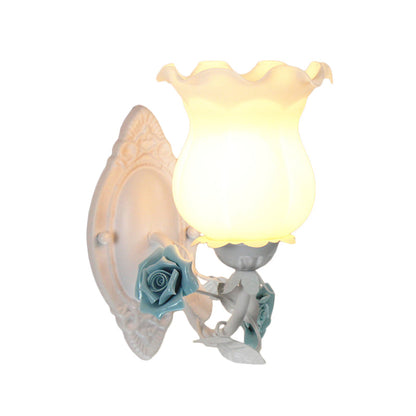 Isabelle American Garden Wall Lamp Metal and Glass LED Lighting