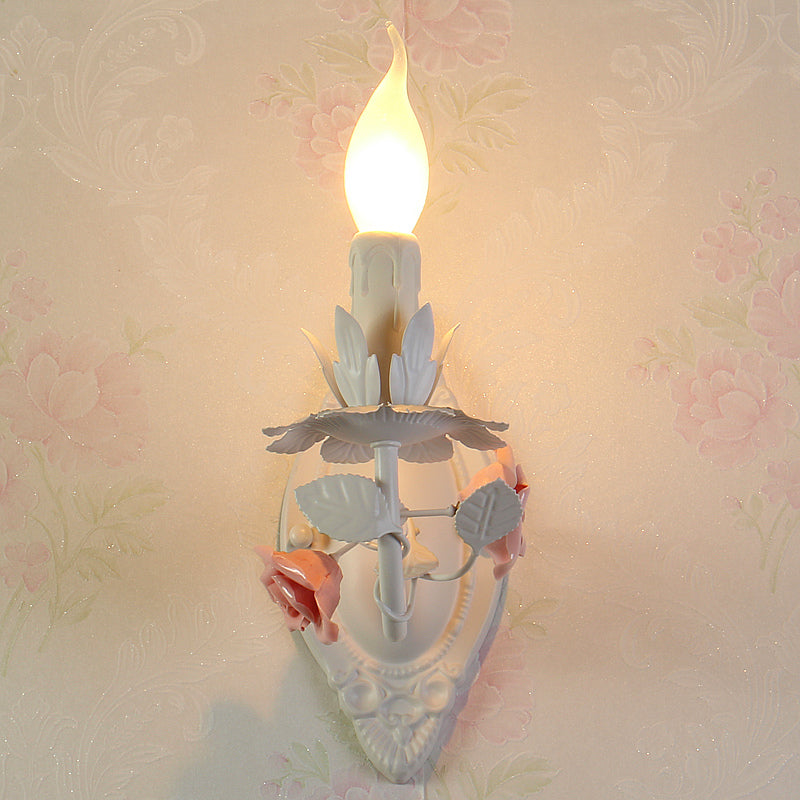 Fleurie Pastoral Candle Wall Sconce Blue/Pink