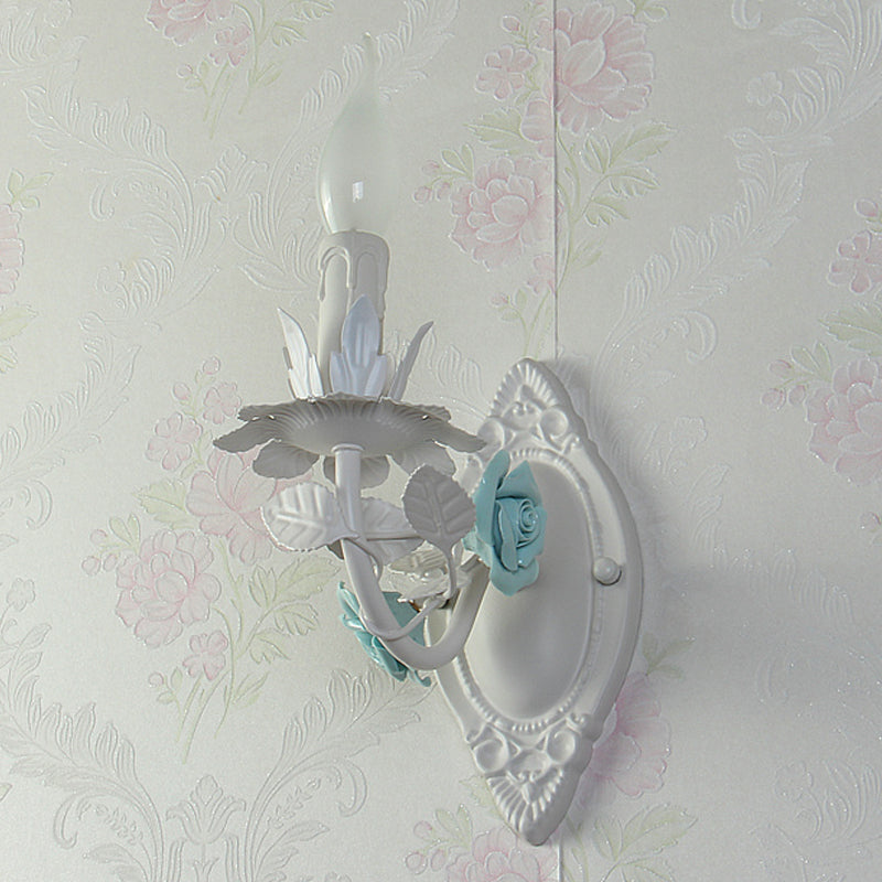 Fleurie Pastoral Candle Wall Sconce Blue/Pink