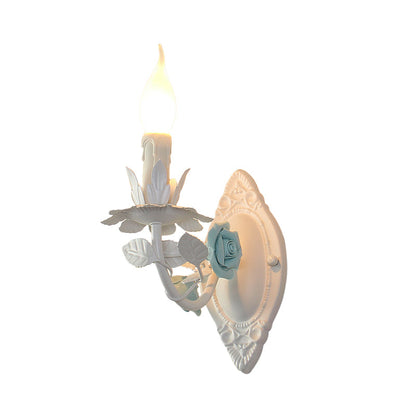 Fleurie Pastoral Candle Wall Sconce Blue/Pink