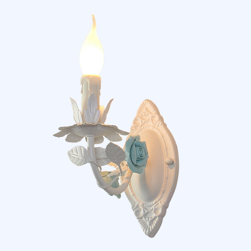 Fleurie Pastoral Candle Wall Sconce Blue/Pink