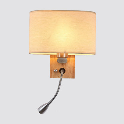 Clémence Flexible Bedside Wall Lamp – Nordic Fabric Oval Shade, 10 to 14 Inch