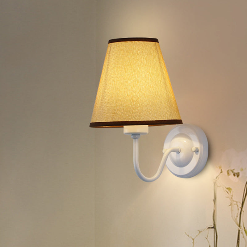 Sophie Nordic Cone Fabric Wall Sconce 1-Head Black/White