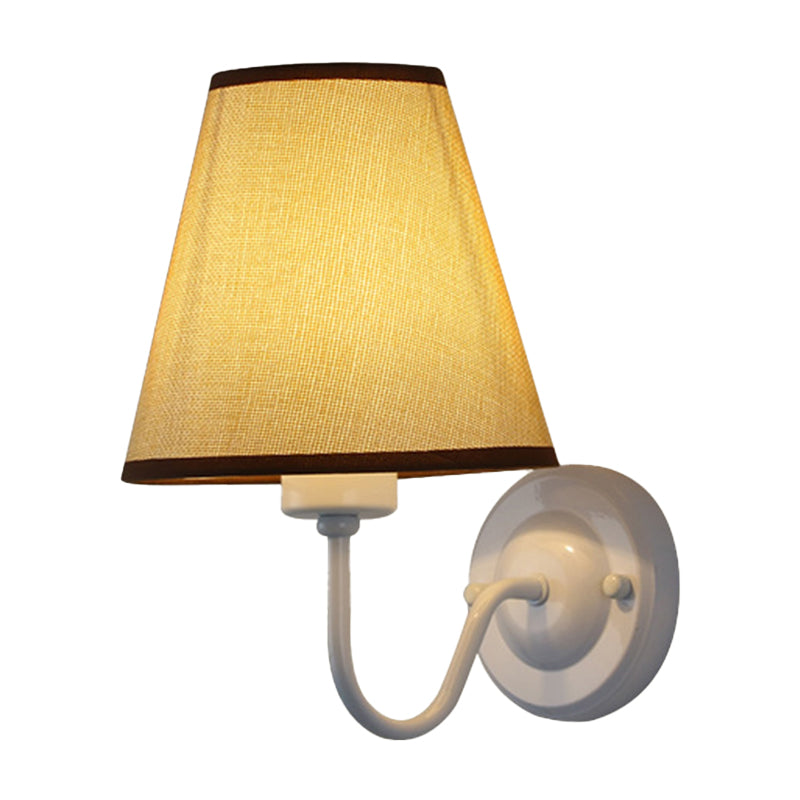 Sophie Nordic Cone Fabric Wall Sconce 1-Head Black/White