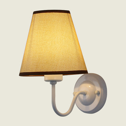 Sophie Nordic Cone Fabric Wall Sconce 1-Head Black/White