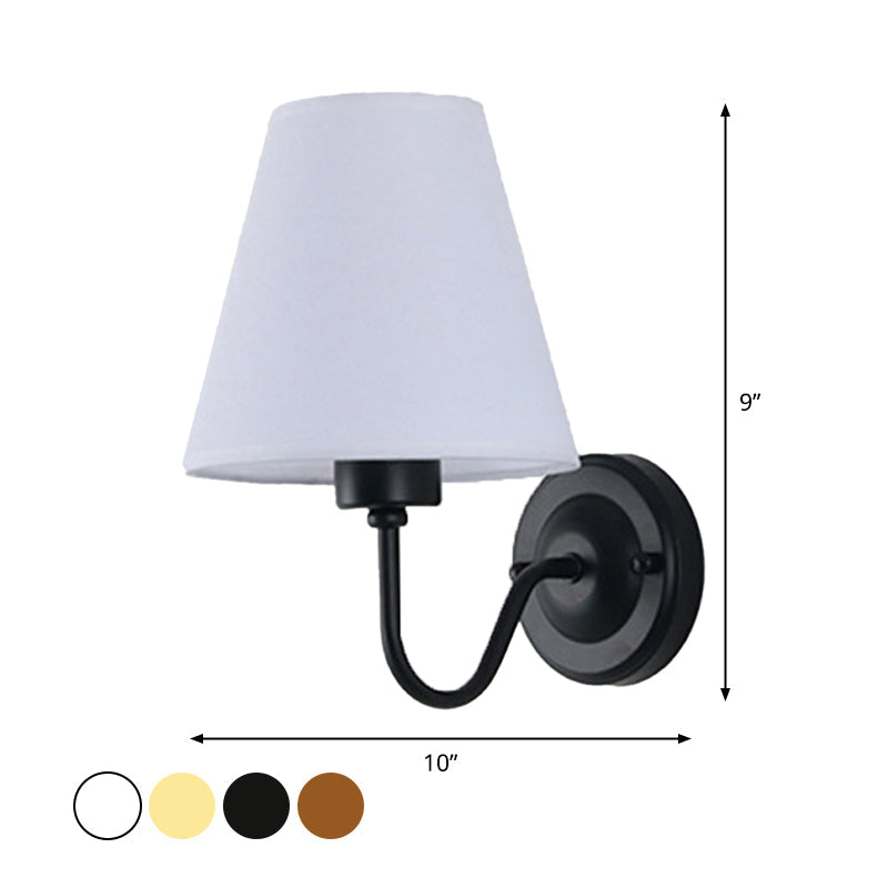 Sophie Nordic Cone Fabric Wall Sconce 1-Head Black/White