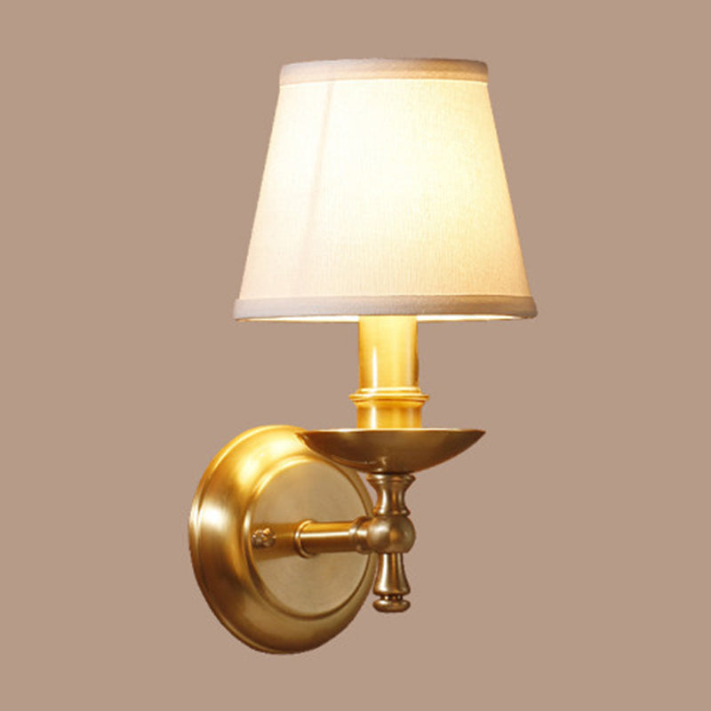 Amélie Tapered Fabric Wall Lamp Gold Traditional