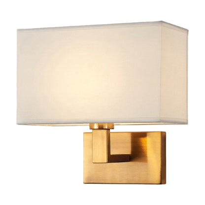 Madeleine Cuboid Fabric Wall Lamp Black/Gold Arm