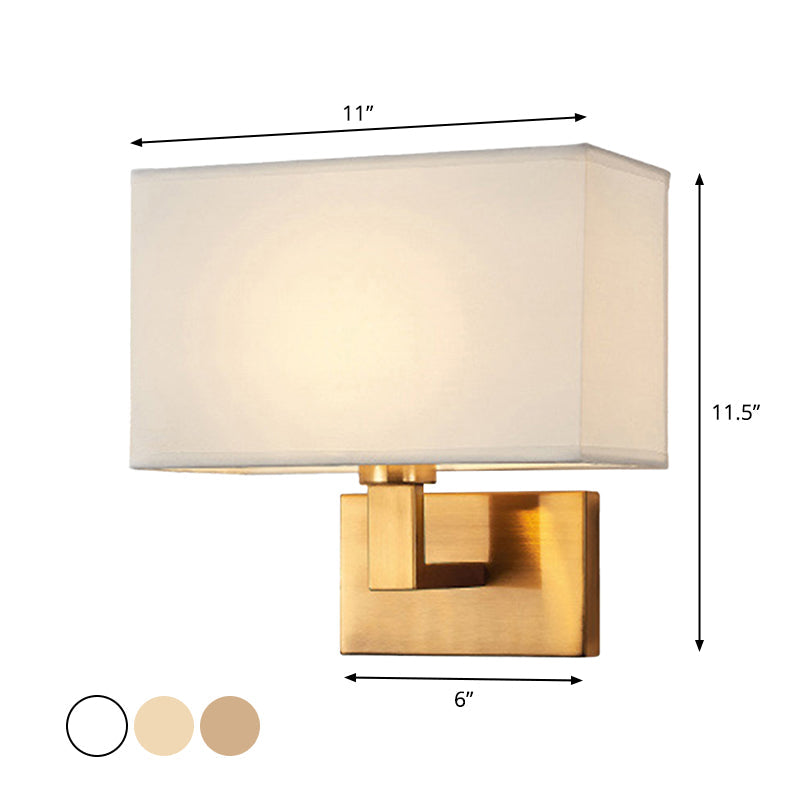Madeleine Cuboid Fabric Wall Lamp Black/Gold Arm