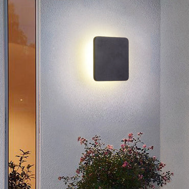 Chloé Round Square Flush LED Wall Lamp Black Sconce