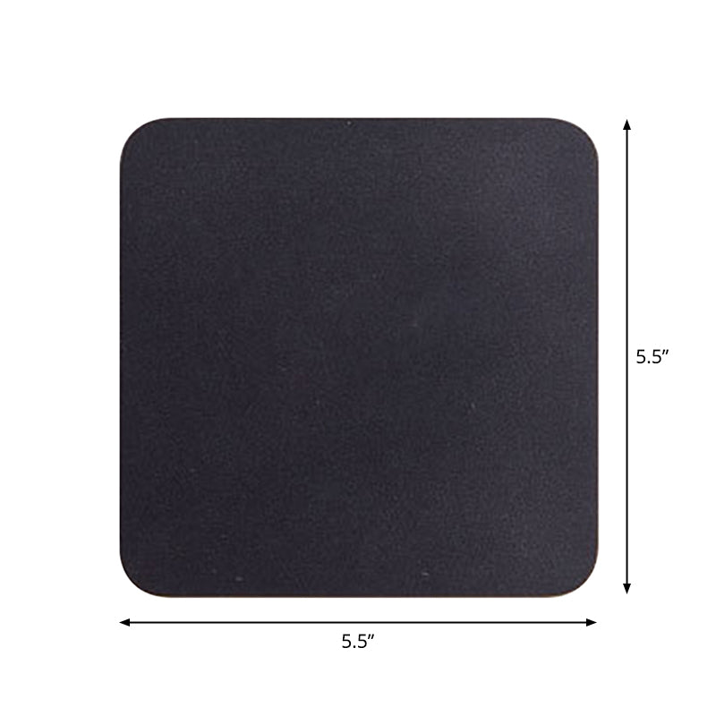 Chloé Round Square Flush LED Wall Lamp Black Sconce
