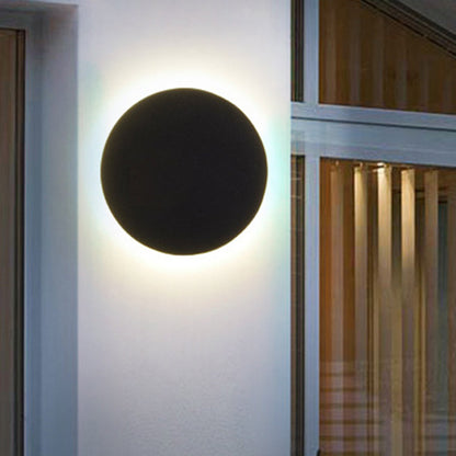 Chloé Round Square Flush LED Wall Lamp Black Sconce