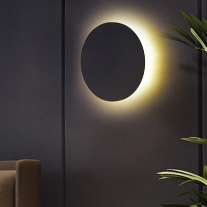Chloé Round Square Flush LED Wall Lamp Black Sconce
