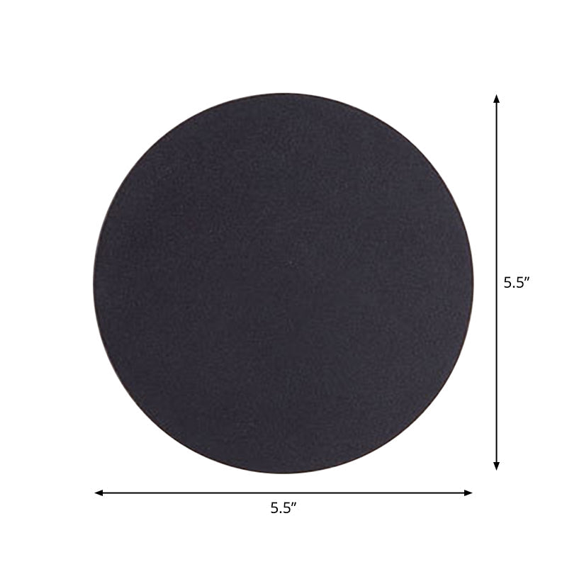 Chloé Round Square Flush LED Wall Lamp Black Sconce