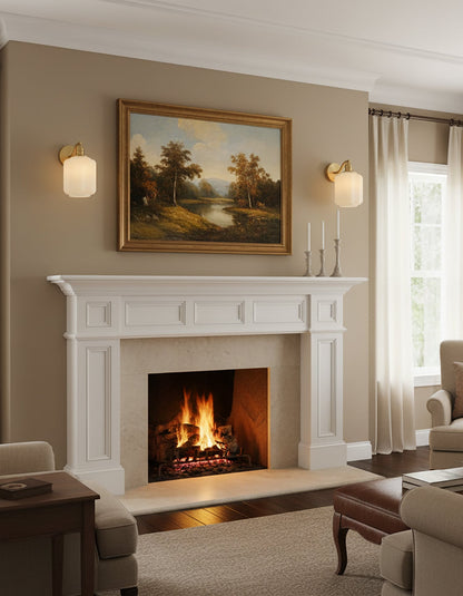 Sophie Henry Wall Lamp with Brass Body and Glass Shade