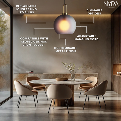 Isabelle Cylindrical Glass Pendant Light