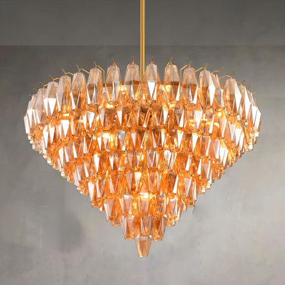 Amélie Amber Glass Circular Chandelier